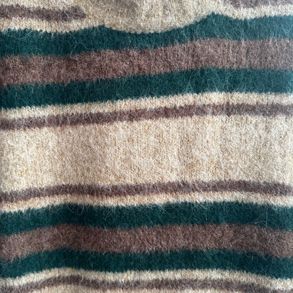 The Tiny Big Sister Women's Striped Crew Neck Sweater - Brown and Green - Picture 5 of 5